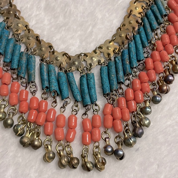 Vintage Egyptian Revival Bib Necklace - Picture 5 of 8